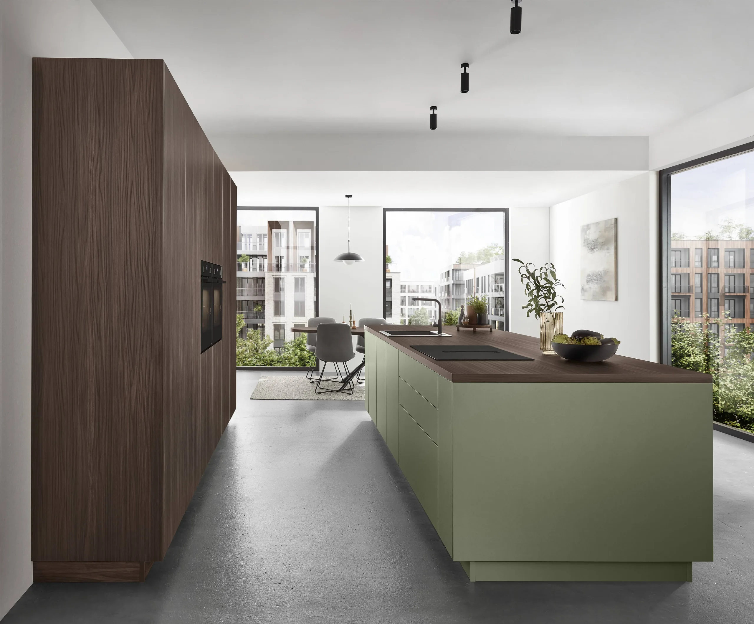 nobilia Küche Senso Olive Premium matt bei SORI Studios